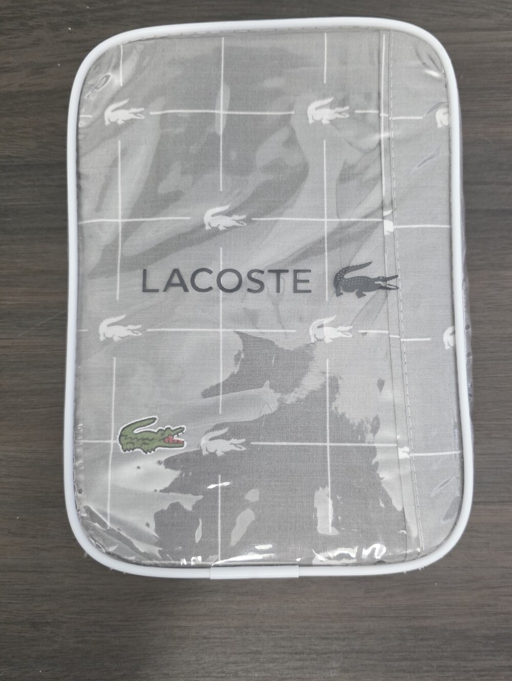 LACOSTE Alligator Logo Standard Pillowcase Pair in Slate/Grey